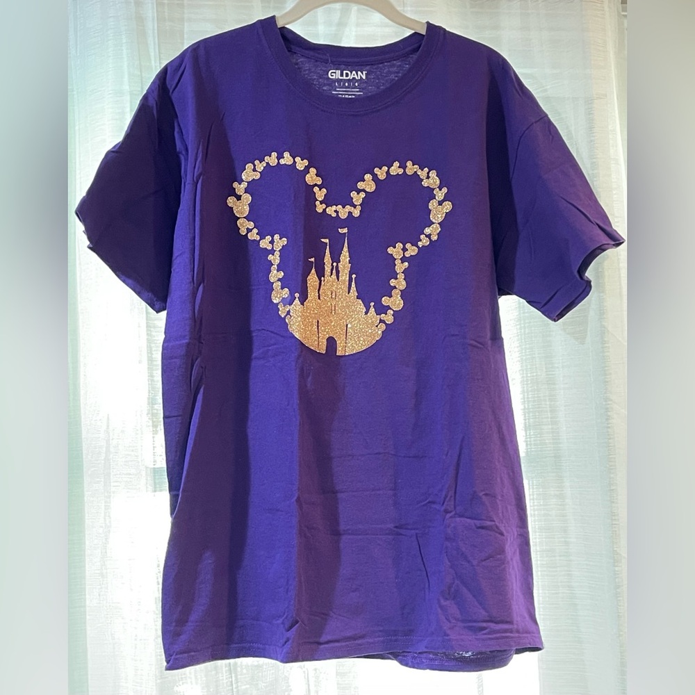 Disney Cinderella Castle inspired Glitter Mickey Head Ballon T-Shirt